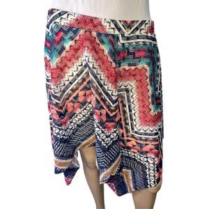 Vanity Colorful Boho Crochet A-Symmetrical Flowy Stretchy Skirt